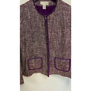 Chic Purple Tweed Women's Blazer